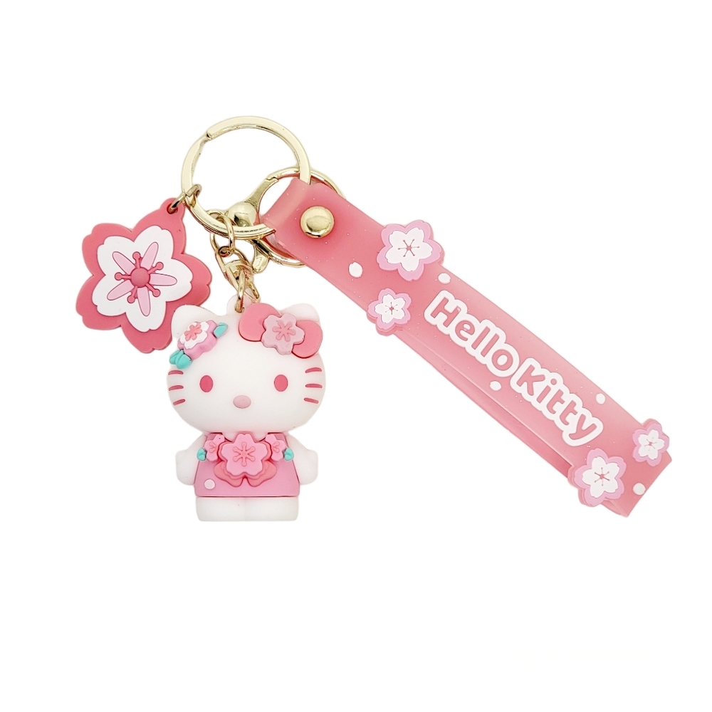 Hello Kitty Pink Flower Keychain